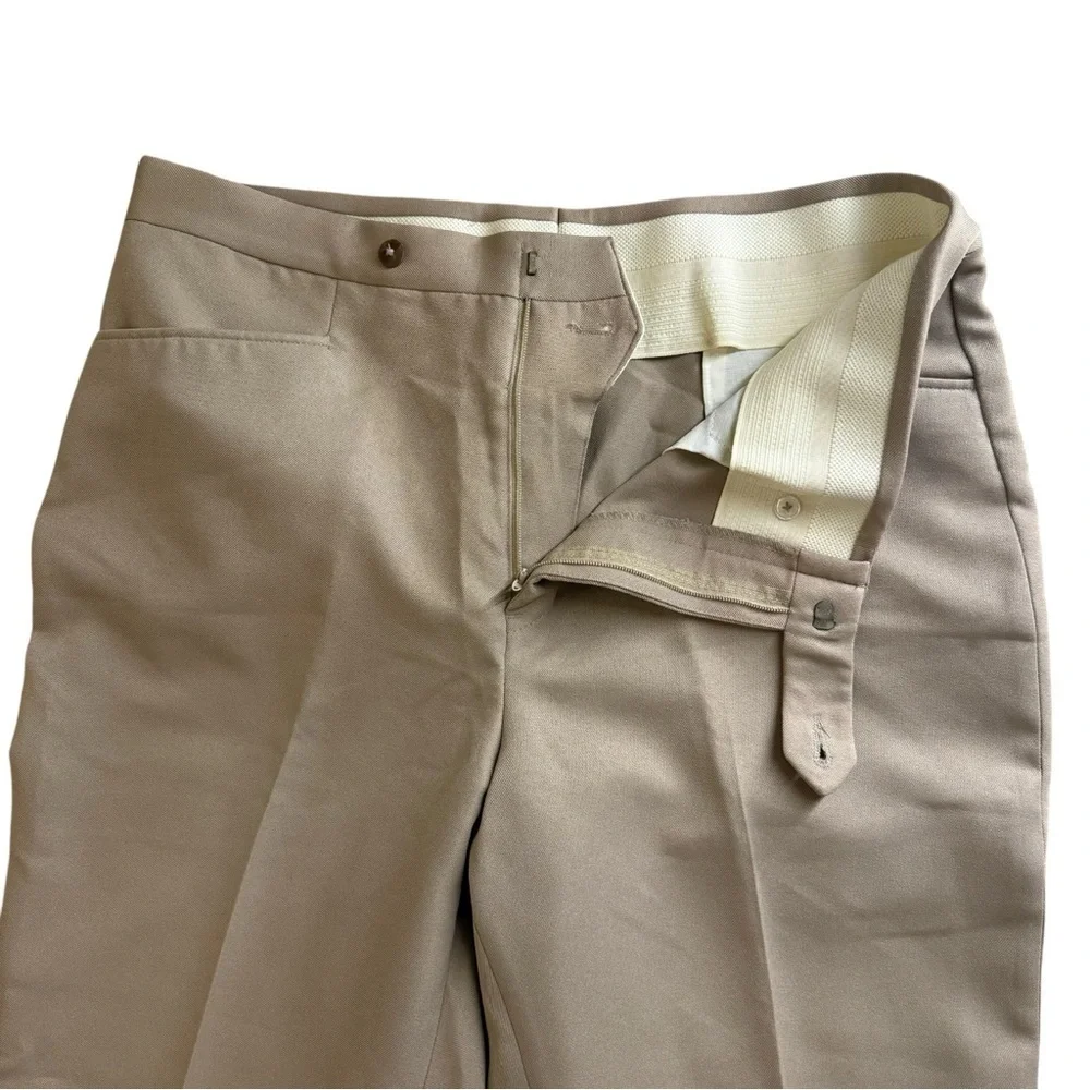 Botany 500 Men’s Dress Pants Slacks Size 36 M Tan Flat Front 4 Pocket Poly